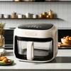 GEMING Transparent Glass Machine Multifunctional Professional Chips Stainless Steel Wire Mesh Air Fryer with Deep Pot 6