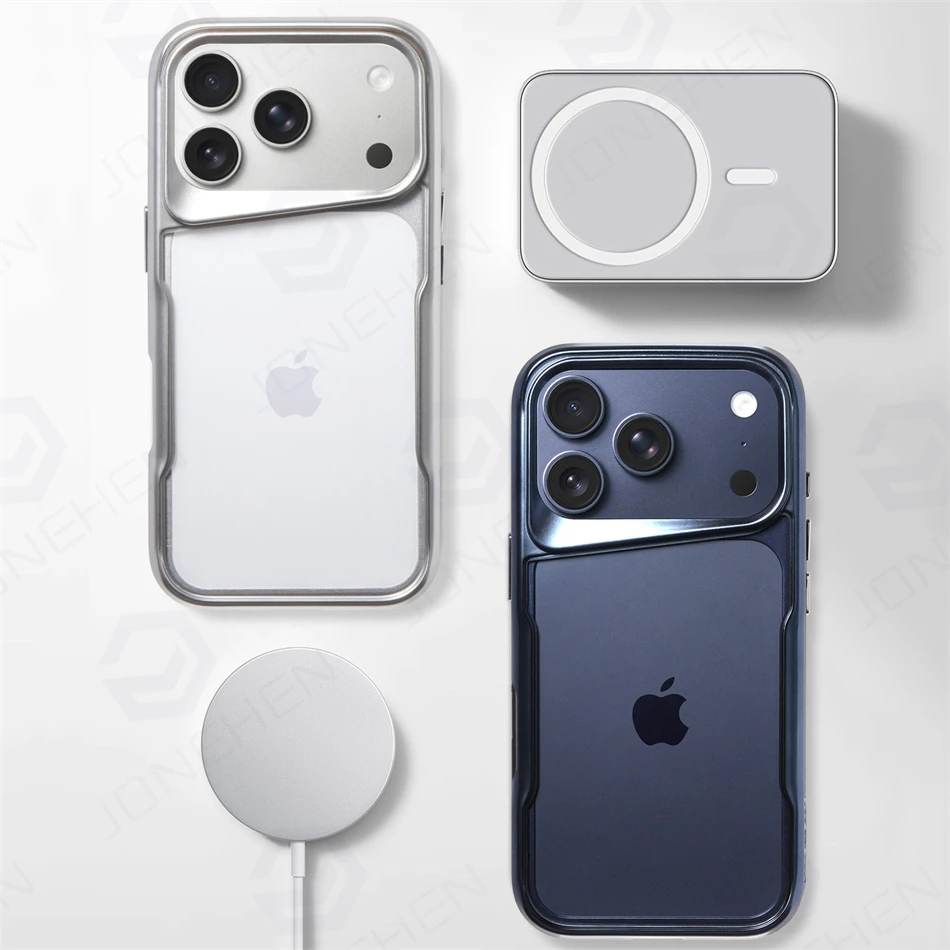Luxury Titanium Primary Color Armor Waist Slim Case - Clear Shockproof Protective Cover