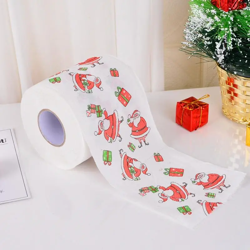 Christmas Bathroom Fun Toilet Paper Creative Christmas Design Delightful Experience Restaurant Xmas Decor Cute Xmas Tissue Roll