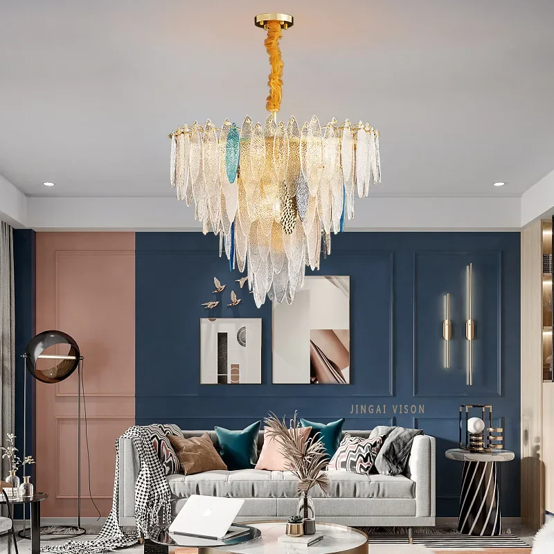 

Chandelier in coloured glass, height adjustable, gift bulb, grey glass round/oval shaped chandelier for living and dining room