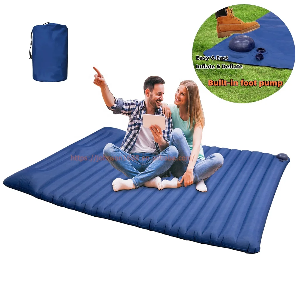 

TPU Waterproof Custom Ultralight TPU Inflatable Air Mattress Folding Sleeping Pad Outdoor Camping Mat With Pillow Attached