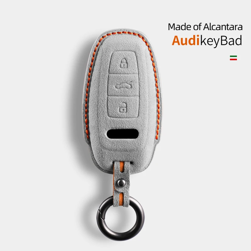 Alcantara Car Key Remote Case Cover Suede Shell Keychain For Audi Q8 RSQ8 A6 C8 S6 RS6 A7 S7 RS7 A3 8Y A8 D5 RS E-tron GT Q4 Q7 key case cover key case car key shell remote control case cover