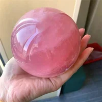 Natural Rose Quartz Crystal Ball Polished Massage Sphere Ball Reiki Healing Room Decor Pink Crystal Souvenirs Stone Crafts 1