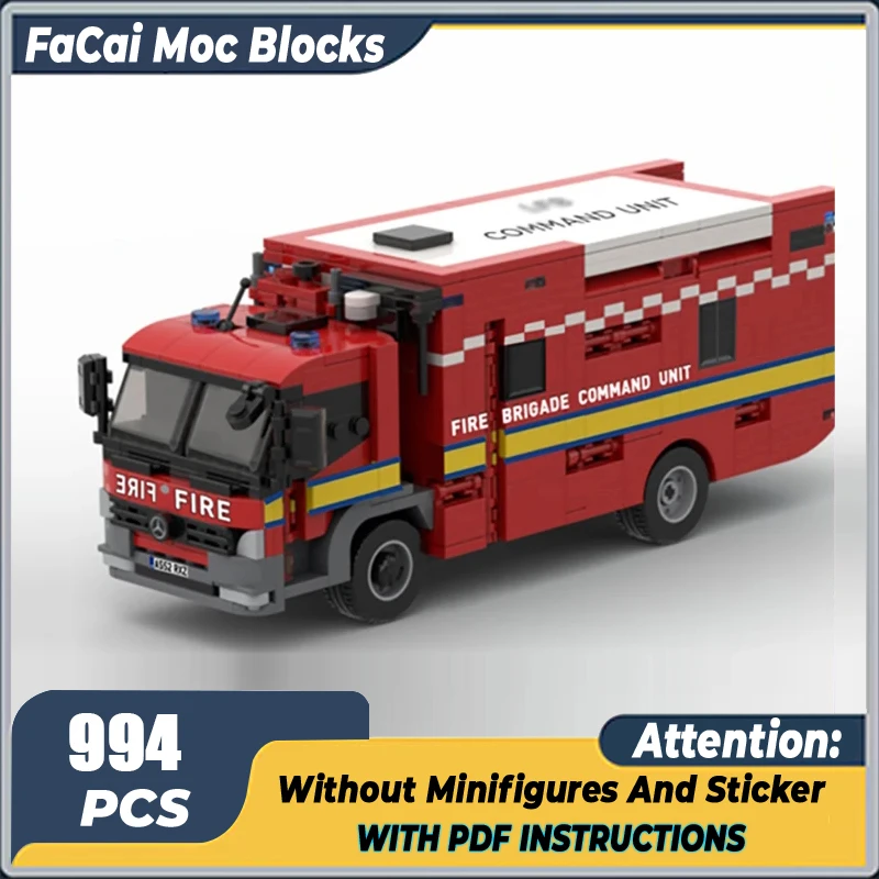 

Moc Building Block London Fire Brigade Command Unit Model Technological Bricks DIY Assembled Urban Vehicles Toys Holiday gifts