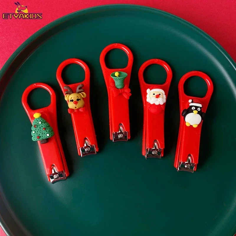 Cartoon Christmas Nail Clippers Flat Mouth Stainless Steel Nail Trimmer Baby Care Tools Kids Gifts