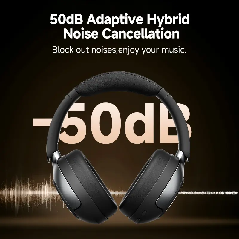 QCY H3 Pro ANC Wireless Headphone Hi-Res Spatial Audio Earphone with LDAC 50dB Noise Canceling Over Ear Headset Dual Connection - Image 3