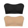 Soutien-gorge sans bretelles sans couture pour femmes, rembourré amovible, haut en soie glacée douce, sous-vêtements sans bretelles, sûr, antidérapant, Push Up, haut tubulaire Sexy