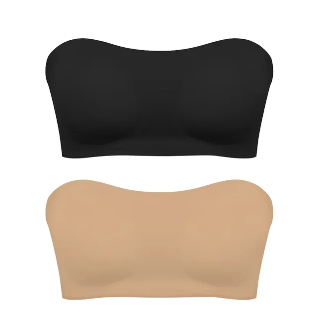 Soutien-gorge sans bretelles sans couture pour femmes, rembourré amovible, haut en soie glacée douce, sous-vêtements sans bretelles, sûr, antidérapant, Push Up, haut tubulaire Sexy