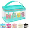 1pcs Letter Patch Transparent Waterproof Travel Bag Medicine Storage Bag Toiletries Storage Bag Suitable for Patients and Nurses 1