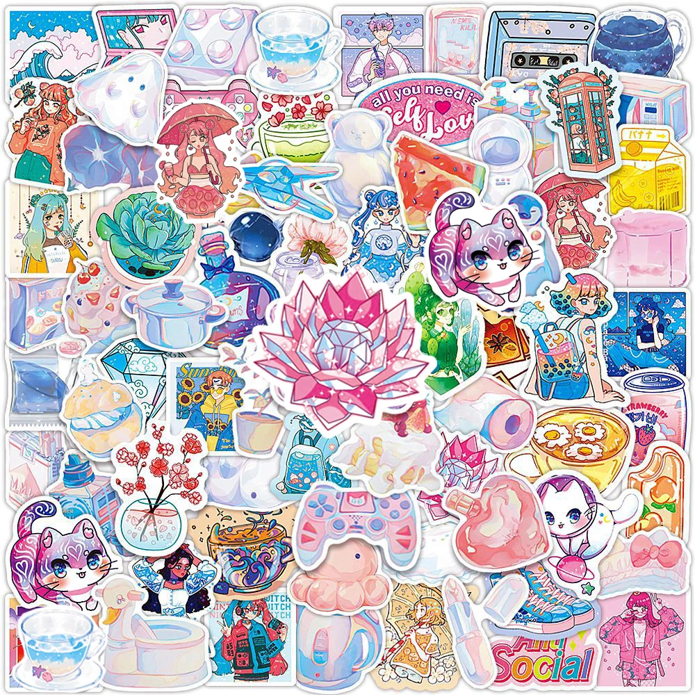 10/30/50/100pcs Cute Ins Style Girl Art Stickers Decals Decoration DIY Laptop Scrapbook Diary Phone Stationery Sticker Kids Toys