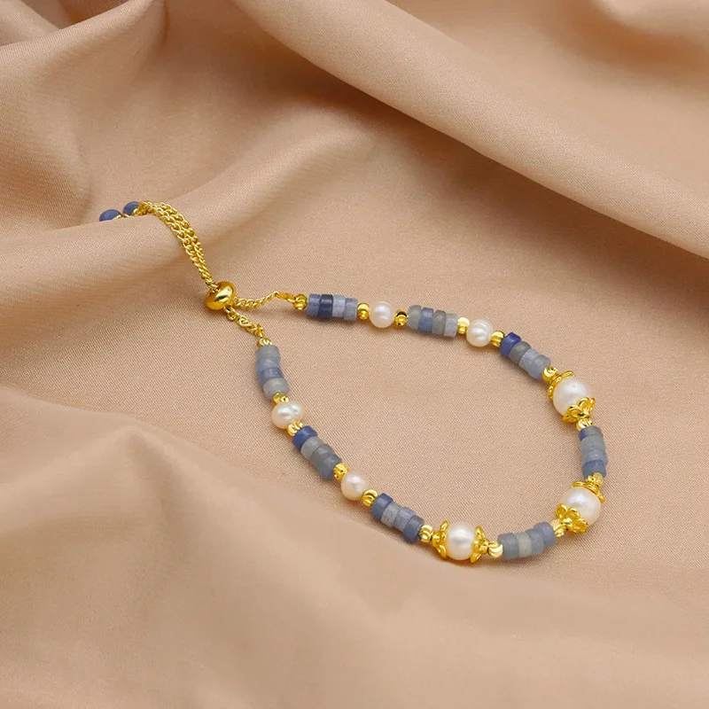 

Korean Natural Stone Natural Pearl Bracelet for Women Stainless Steel Personalized Bracelet Jewelry Accessories Anniversary Gif