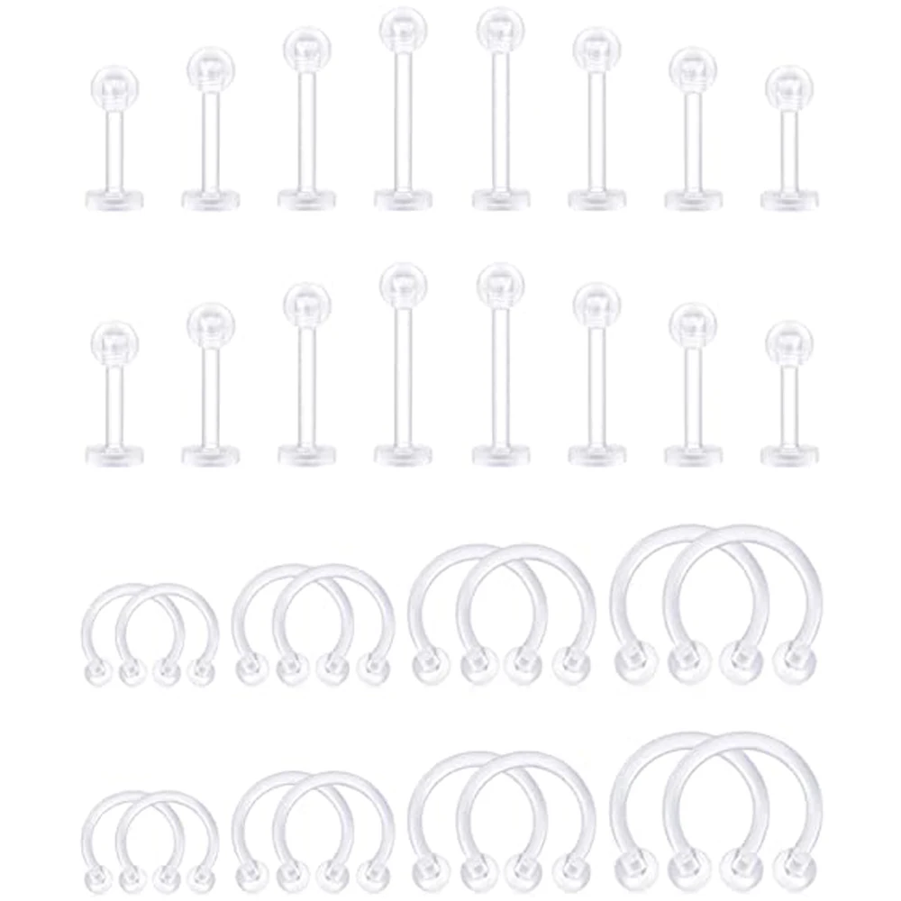 Clear Piercing Retainers Flexible Cartilage Helix Daith Rook Tragus Earring Bioflex Plastic Nose Septum Lip Eyebrow Rings piercing jewelry,body piercing earrings,ear piercing jewelry,body piercing jewelry,body jewelry