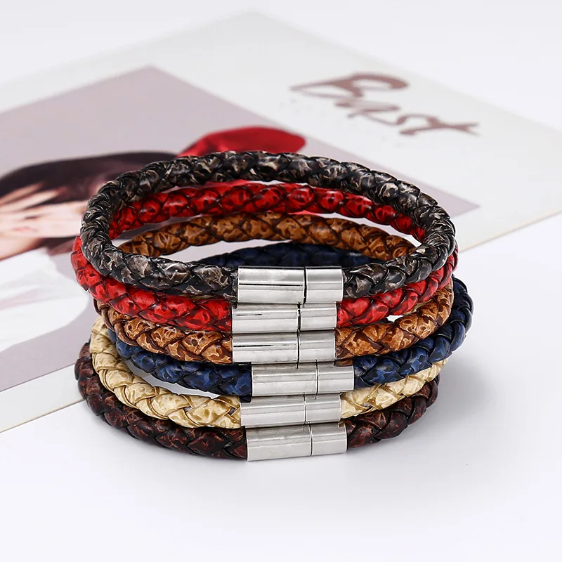Talarurus Men’s Brown Leather Single Wrap Bracelet
