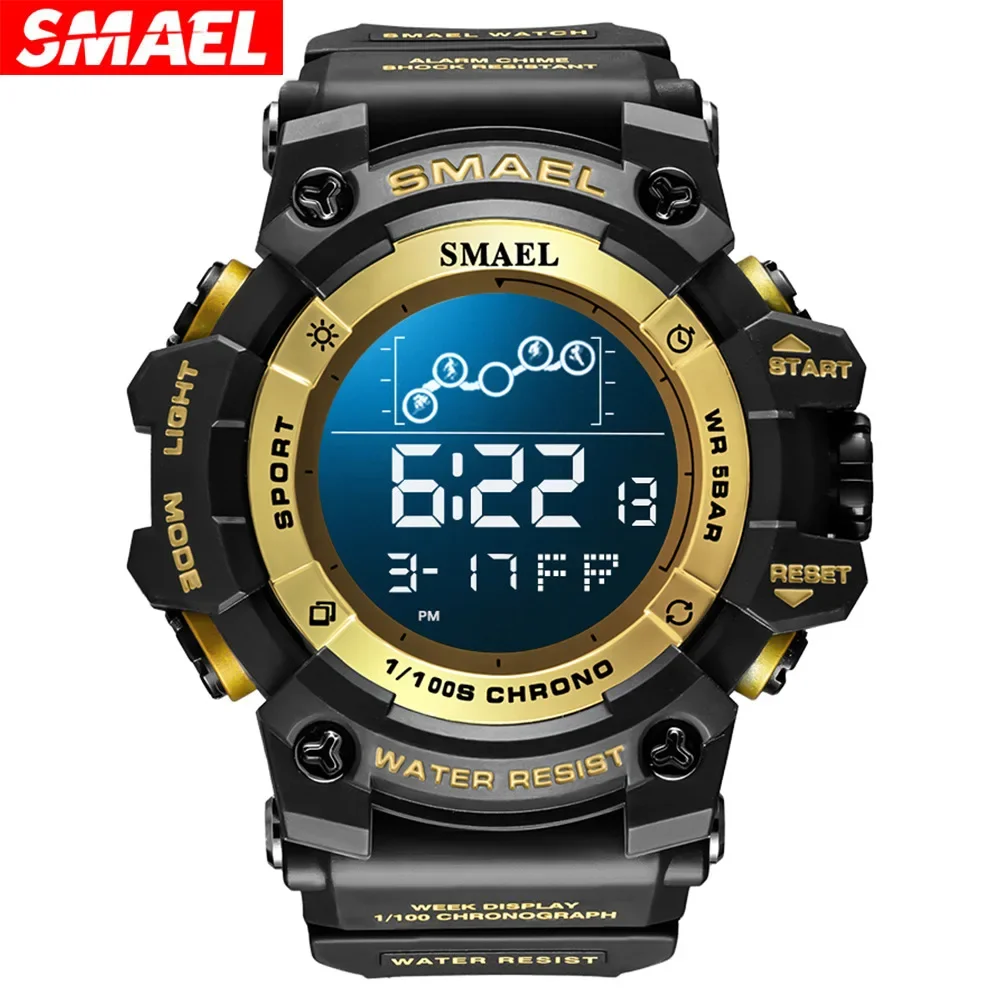 SMAEL Electronic Wristwatches Sport Watches For Men Chronograph Waterproof LED Digital Watch Military relogios masculino reloj