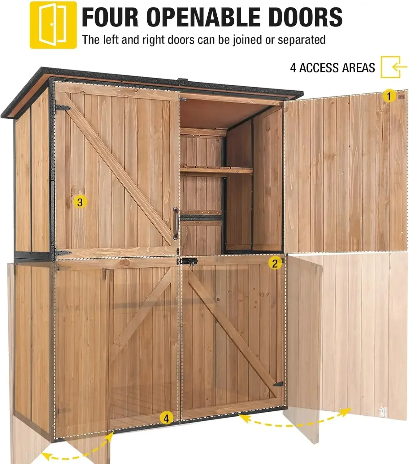 Outdoor Storage Shed Upgraded with Strong Metal Frame Garden Tool Shed Storage House Cabinet with Adjustable Shelfs 5