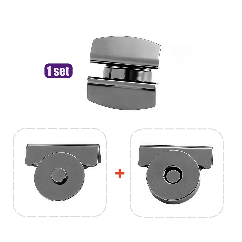 5 Sets nahtlose Metall-Magnetschnallen für Taschen – magnetische Druckknöpfe für DIY-Schnallenverschluss, magnetische Druckknöpfe für Handtaschen – Detail 5