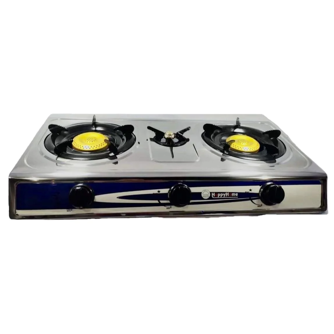 

YIUAN Cooktop portable home use kitchen appliances table top gas cooker burner stainless steel 3 burner gas stove for cooking