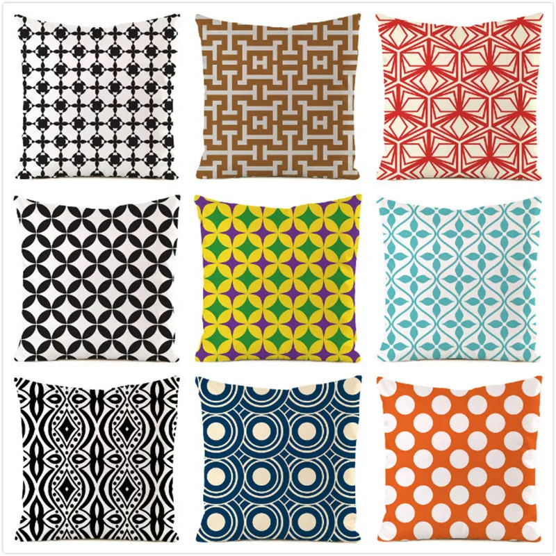 Colored Circular Digital Print Plush Pillow Cover 1