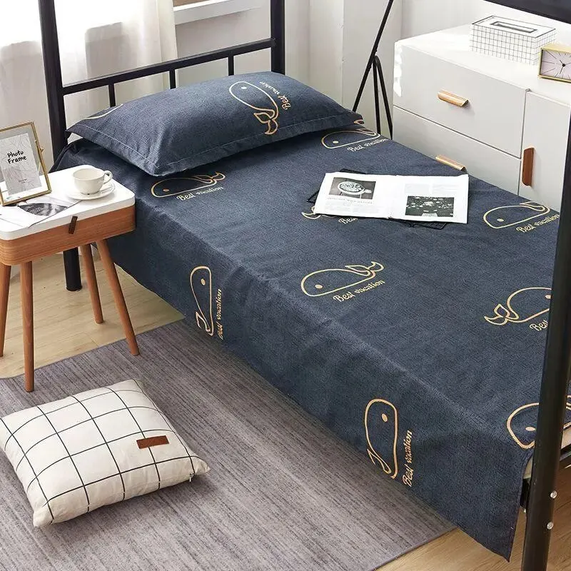 120x210cm Bed Sheet Home Textile Modern Polyester Cotton Flat Sheets Bed Linens Single Queen King Size Bedspread 2
