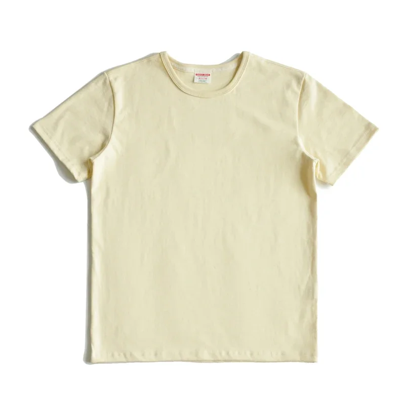 Saucezhan Tops & Tees Men's T-shirt Summer Short Sleeve 5 Colors Pure Cotton  Anti-deformation Double-woven fabric 340g 5