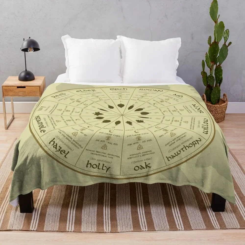 

Celtic Ogham Tree Calendar Throw Blanket Plaid on the sofa Summer Beddings Decoratives Travel Blankets