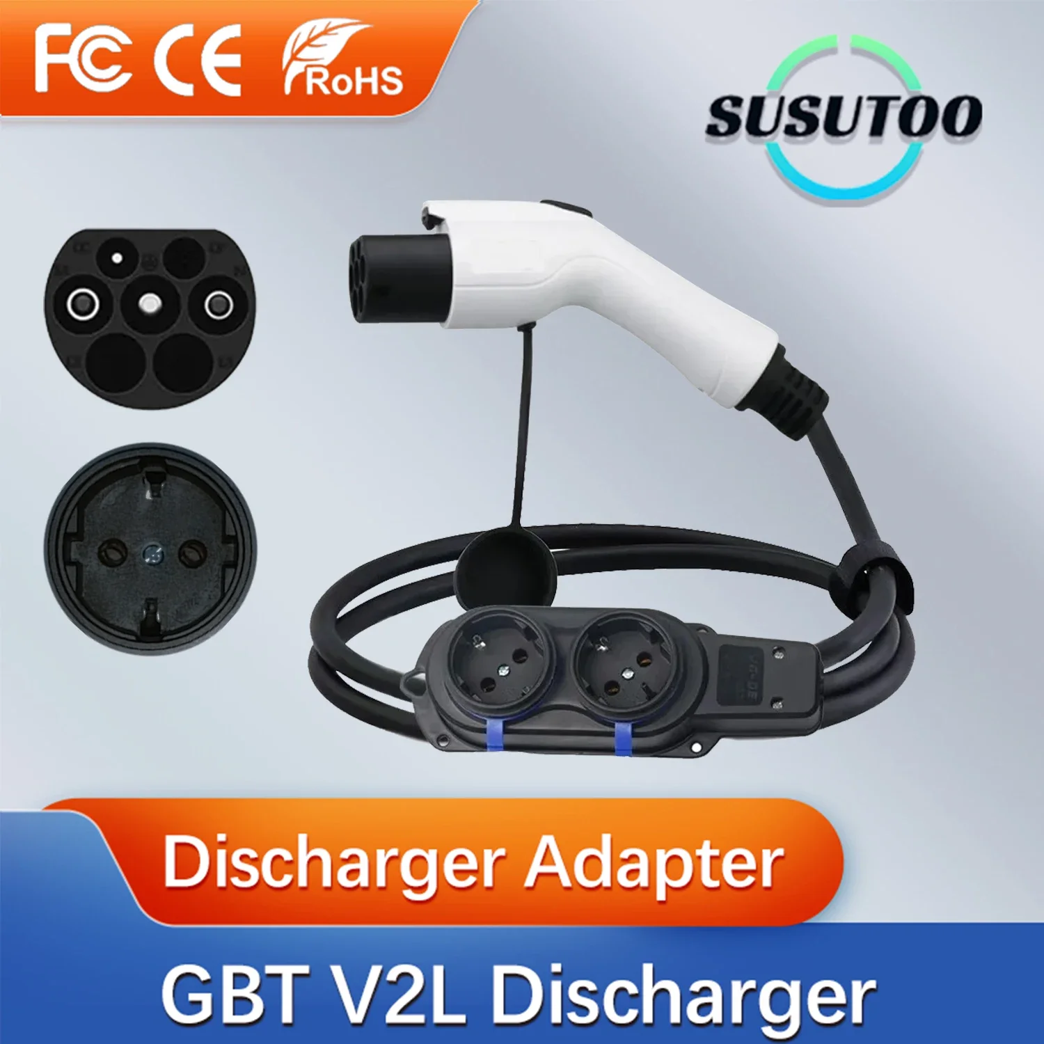 V2L connector EV charging adapter Electric Car Side Discharge Plug EV V2L GB/T EV charging BYD NETA Vehicle Charger Outdoor Camping Extended Plug Socket