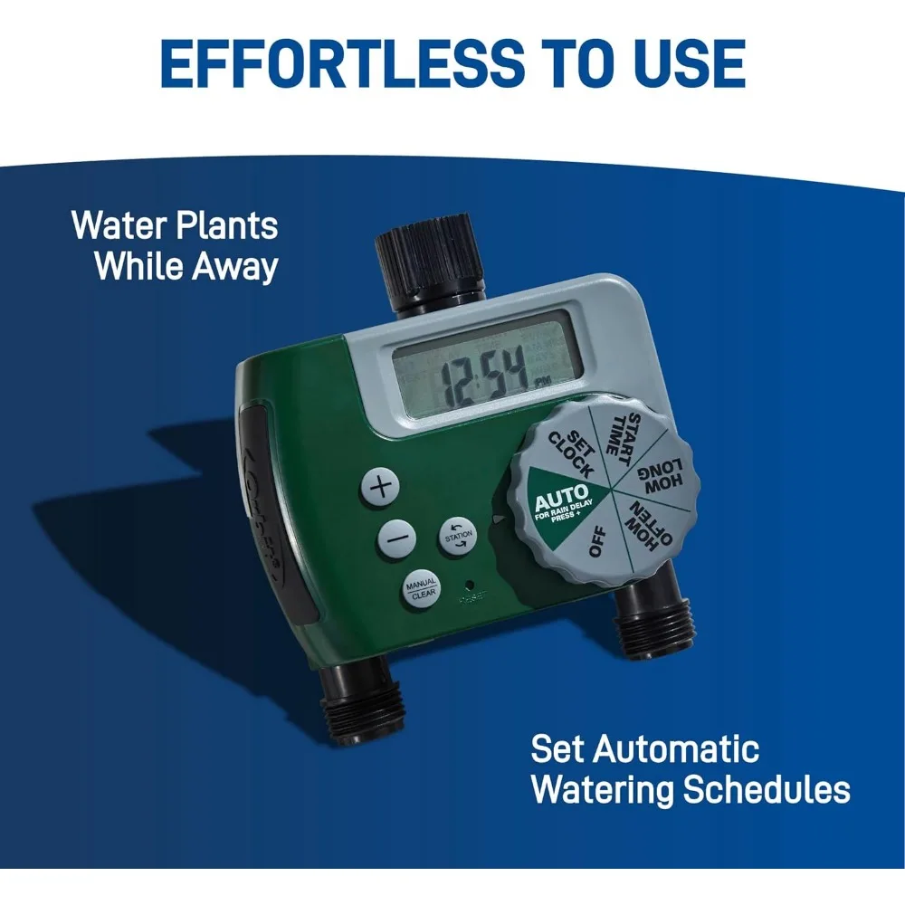 Description Picture 4 of itemSprinklers Irrigation Garden Watering System In-Ground Blu-Lock Tubing System and Digital Hose Faucet Timer 2-Zone Sprinkler Kit