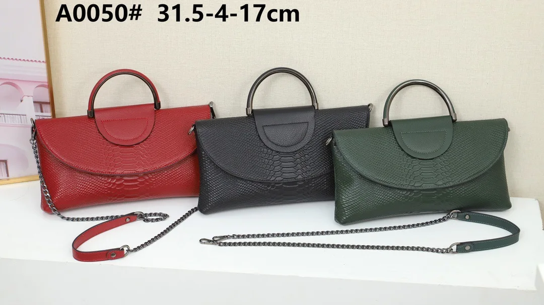 Alligator-Muster, echtes Leder, Clutch-Tasche für Damen, echtes Rindsleder, Tragetasche, modische Damen-Schulter- oder Umhängetaschen – Detail 1