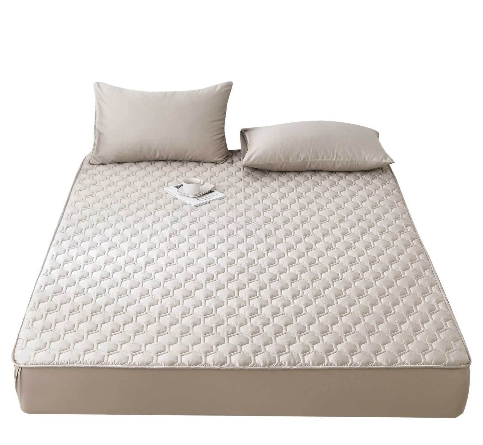 

0Solid colored long staple cotton fitted sheet, dustproof protection mattress, bedspread, bedding