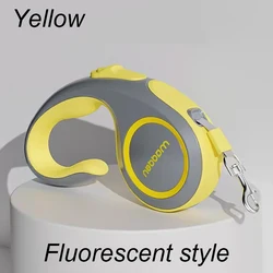 Durable Nylon Traction Rope Belt for Dogs - Flexible Automatic Extension for Walking and Running (Yellow)
