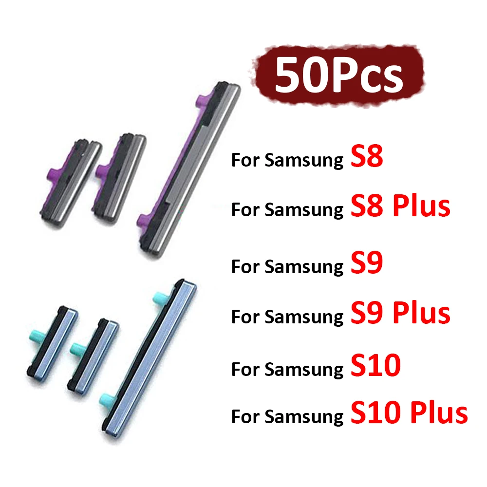 

50 шт., сменные боковые кнопки для Samsung Note 8 S8 S9 S10 Plus