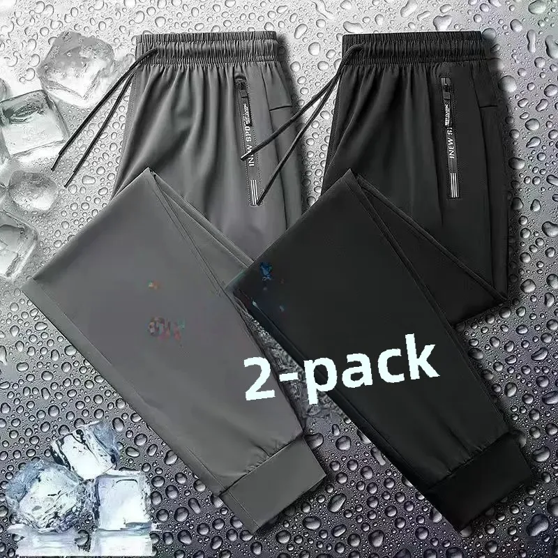 thumbnail image 1 of Pantalones de trabajo de seda de hielo ligeros y holgados con pierna recta y ajuste seco de verano transpirables para hombre para trabajos de campo de construcción, 1 of 5