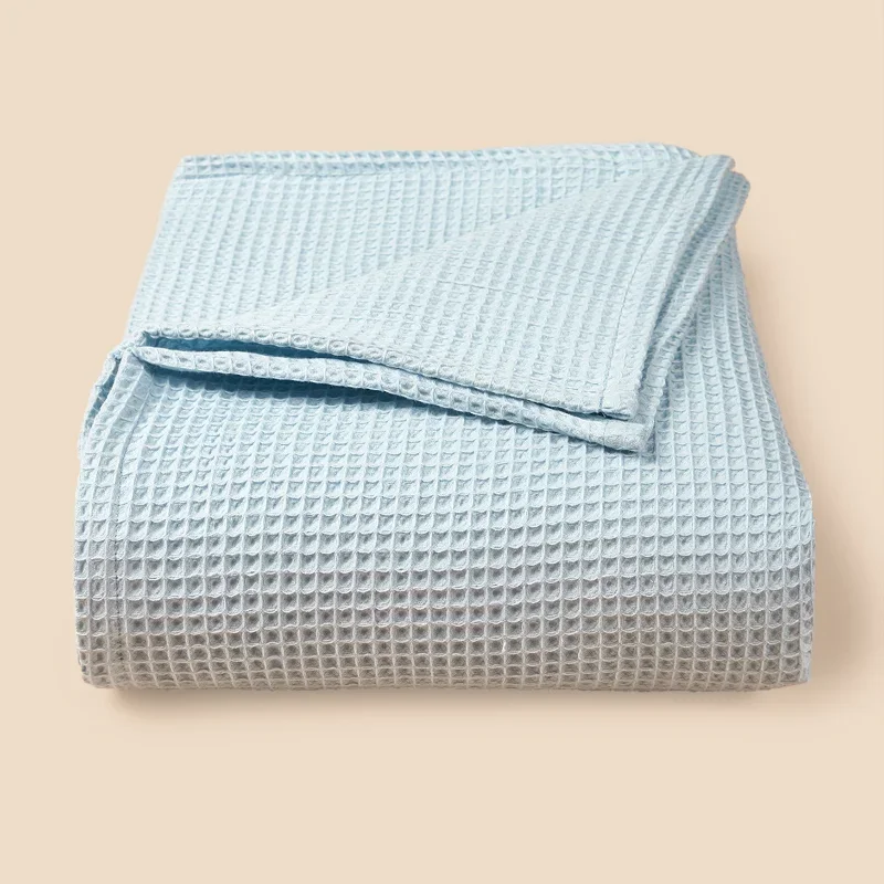 

NEW Cotton Waffle Throw Blanket Pure Color Pineapple Grid Honeycomb Mesh Soft Skin-friendly Warm Casual Nap Bedding Baby Blanket