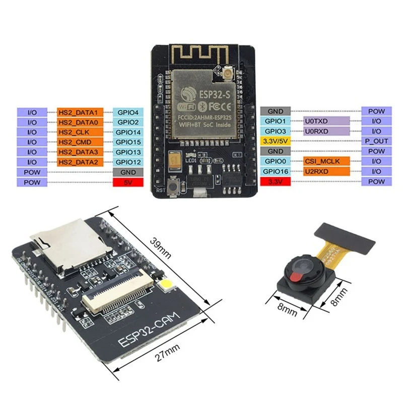 ESP32-CAM-MB USB ESP32  Wifi ESP32 ķ   CH340G 5V  + OV2640 ī޶ + 2.4G ׳ IPX