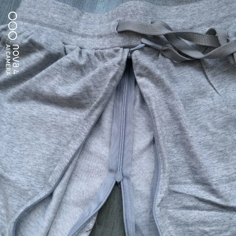 New Autumn Spring Men's Invisible Zipper Open Crotch Cotton Underpants Outdoor Sports Mens Plus Size Casual Shorts 2