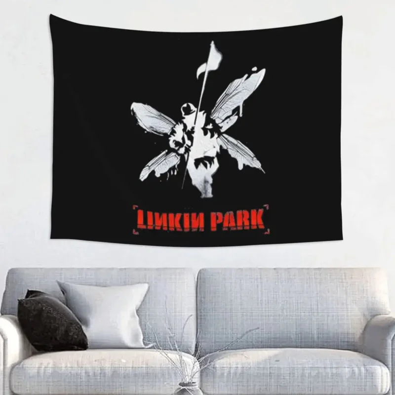 

Linkinpark Music Tapestry Wall Hanging Hippie Polyester Wall Tapestry Rock Rap Fantasy Throw Rug Blanket Wall Decor 95x73cm