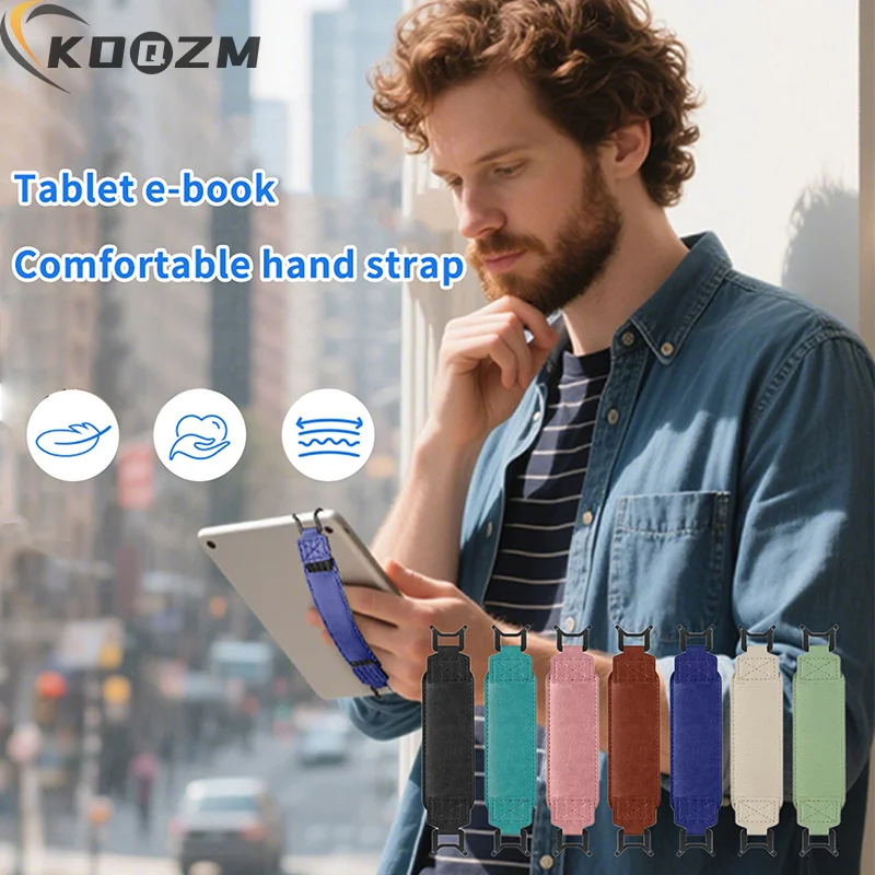 Leather Hand Strap For 6-11" Tablet Stand Handle Grip Security For IPad Xiaomi Samsung For Kindle Kobo Voyaga EReaders Holder