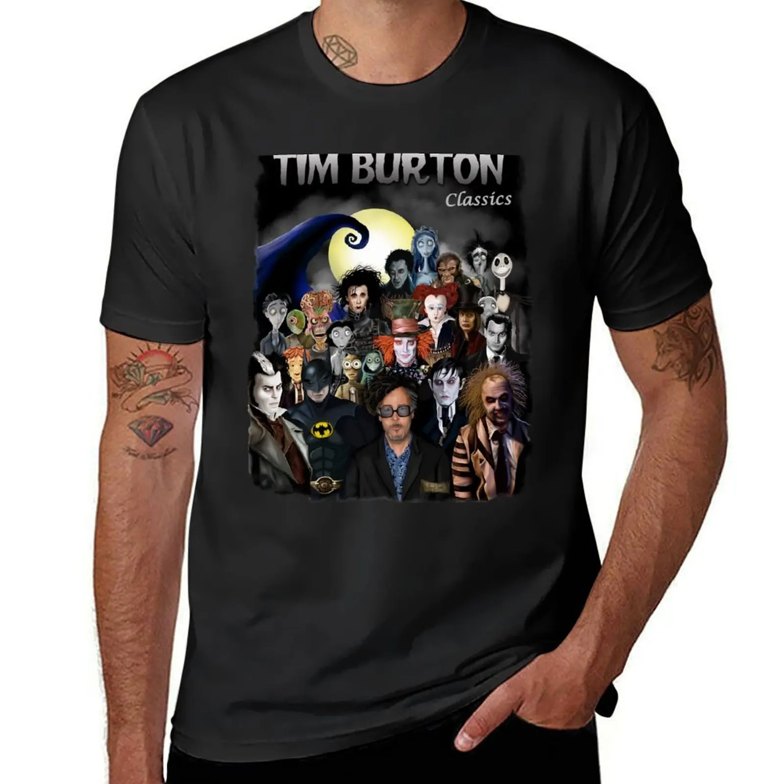 Tim Burton Classics T-Shirt boys whites cute tops blacks mens graphic t-shirts anime