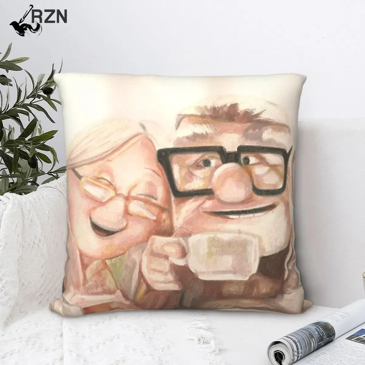 

Up Movie - Carl And Ellie Square Pillowcase Cushion Cover funny Zipper Home Decorative Polyester Pillow Case Sofa Seater Simple