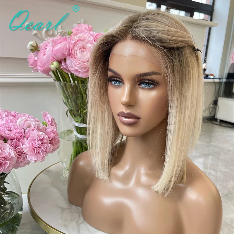 

Glueless Wigs Human Hair Bob Lace Frontal Wig 13x4 Ombre Honey Light Blonde HD Brazilian Virgin Straight Wig Sale Freeship Qearl