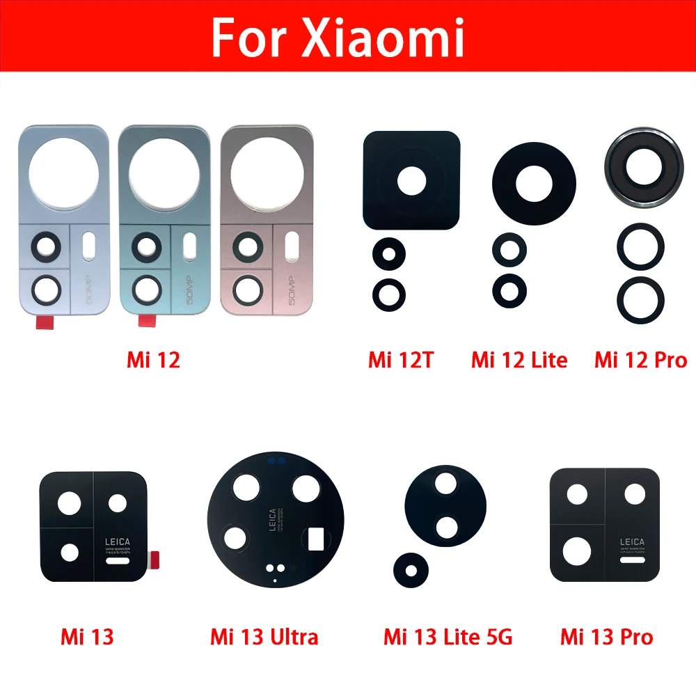 

For Xiaomi Mi 13 12 12T Pro Lite 5G Mi13 Mi12 Mi12T Camera Glass Lens Back Rear Camera Glass Lens with Glue