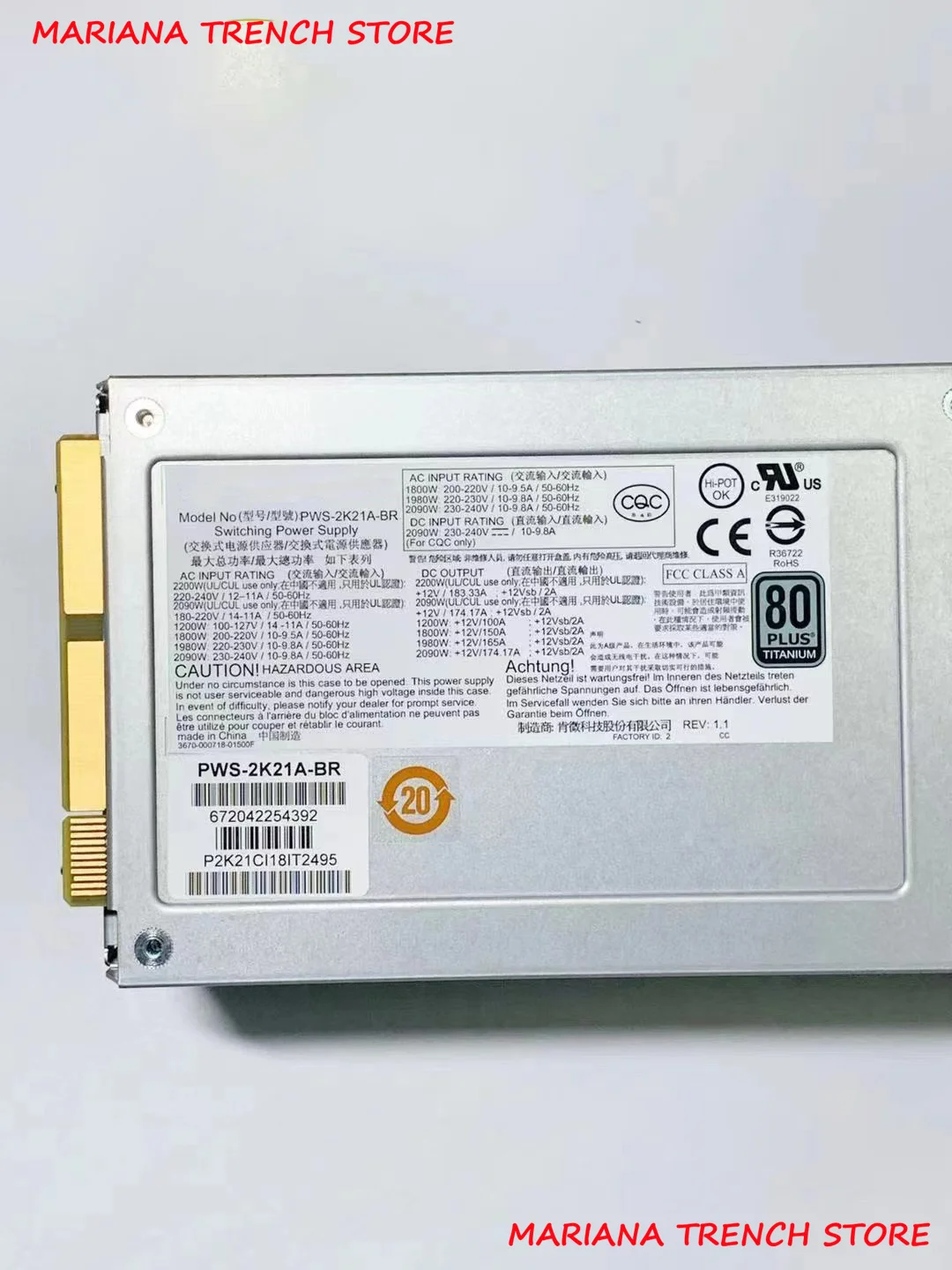 

PWS-2K21A-BR для Supermicro 2U 2200W избыточного источника питания