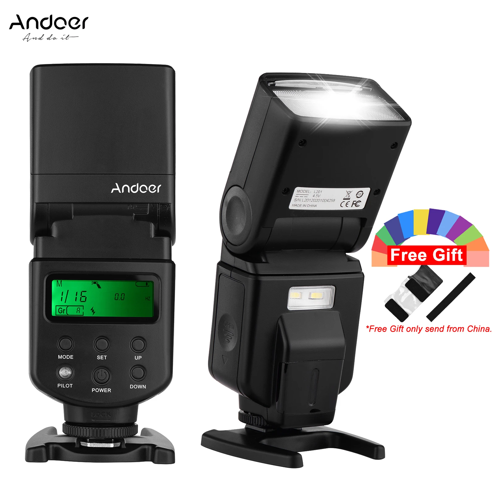Andoer Universal Flash Speedlite GN40 On camera Flash LED Fill Light