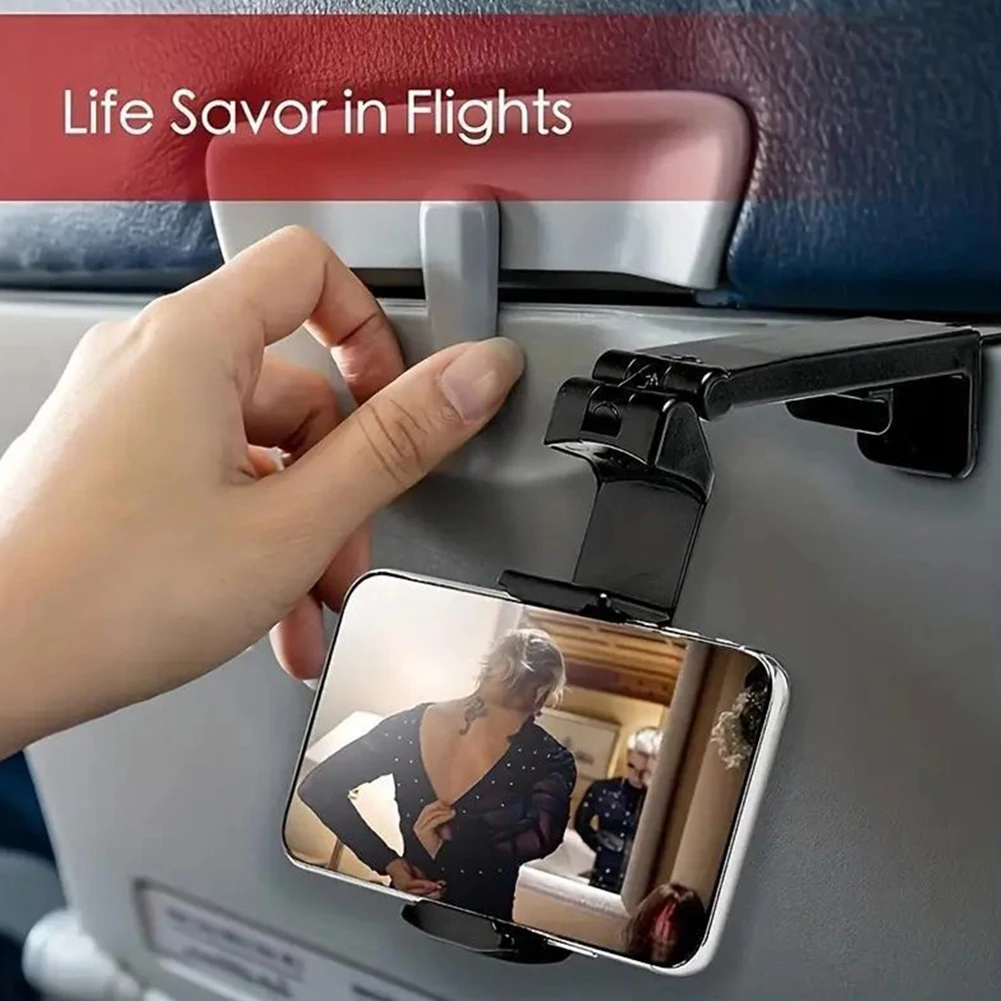 Universal Airplane Phone Holder Mount 360 Degree Rotation Handsfree Airplane Travel Phone Bracket Train Seat Stand Support