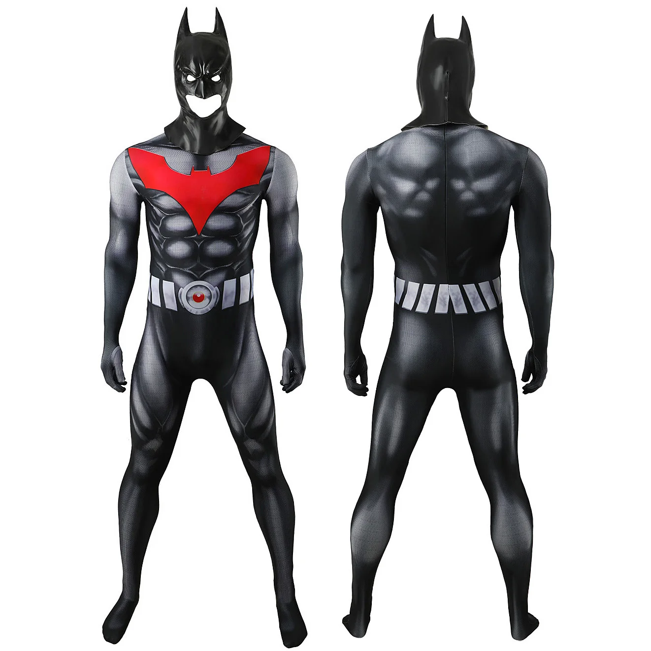DC-Inspired Batman Cosplay Bodysuit for Adults and Kids