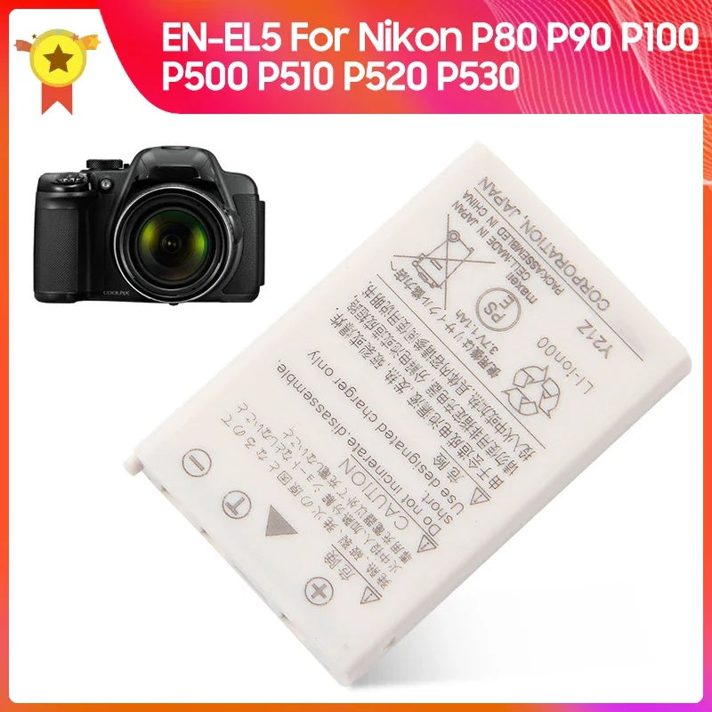 

Аккумуляторная батарея для камеры Nikon P80 P90 P100 P500 P5100 P520 P530 P5000 P6000 3700 P3 P4 S10 P510, 1100 мАч