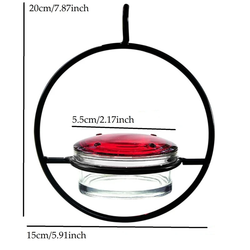 Hanging Hummingbird Feeder Outdoor With Red Glass Bowl Attract Birds For Outside Garden Backyard Patio Deck bird feeder parrot feeder