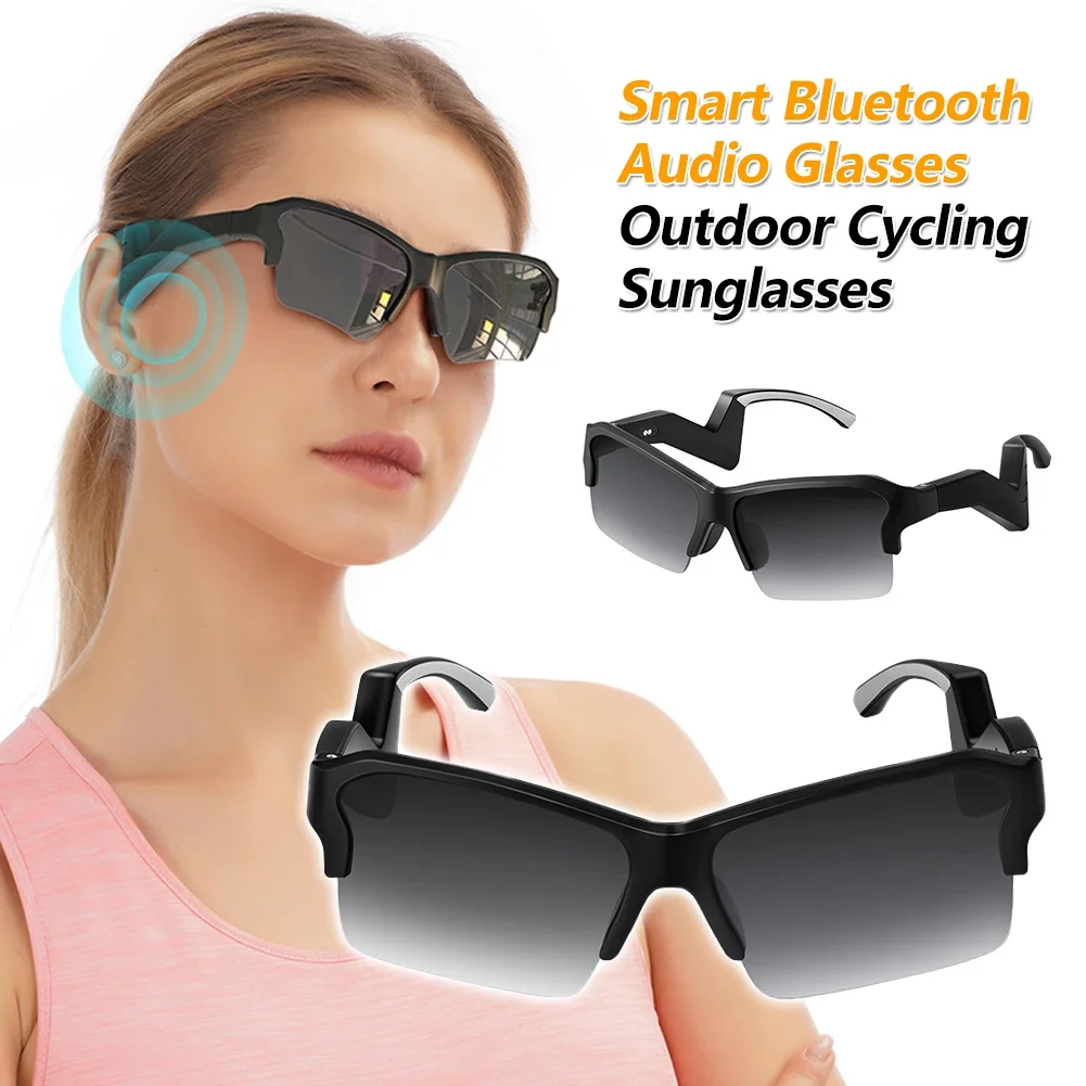 1Pc Smart Cycling Glasses with Speaker Bluetooth Call Wireless Audio Touch Hands-Free Calling Music Headphones Smart Sunglasses