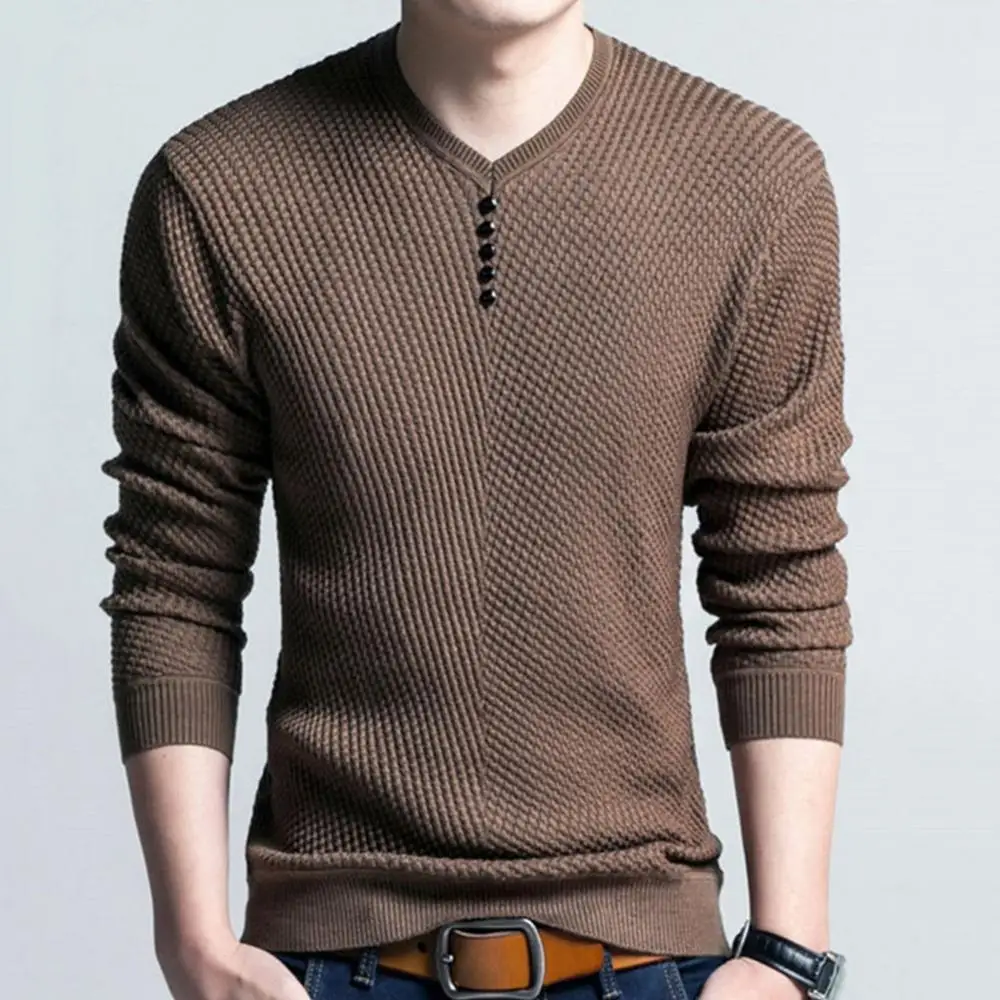 

Men Pullover Men's Thicker Sweatshirts Half Zipper Pullover V Neck Long Sleeve Pullover Slim Fit Knitted Sweater Winter Blouse