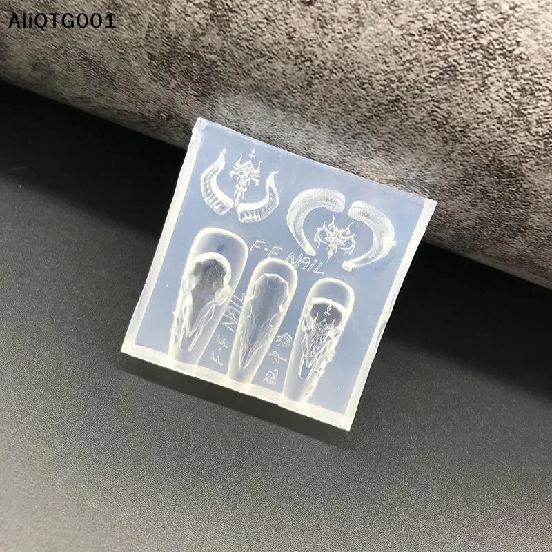 3D 양머리 실리콘 네일 아트 몰드 네일 참 매니큐어 도구 DIY 수공예 몰드 네일 장 살롱 용품